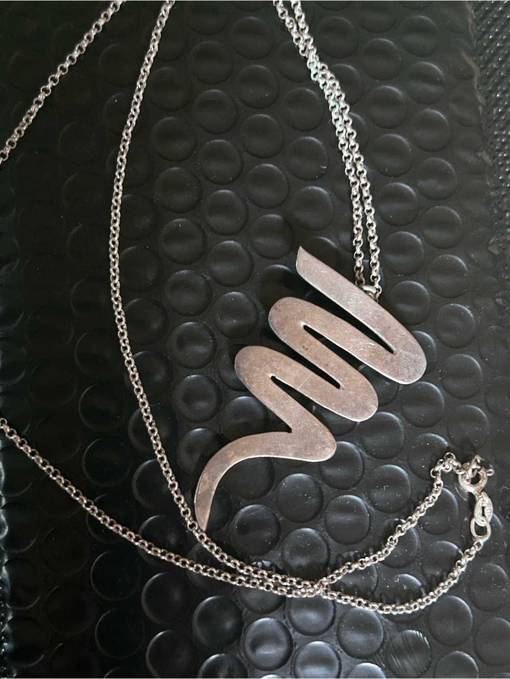 Mexico Sterling silver zig Zag pendent and Chain